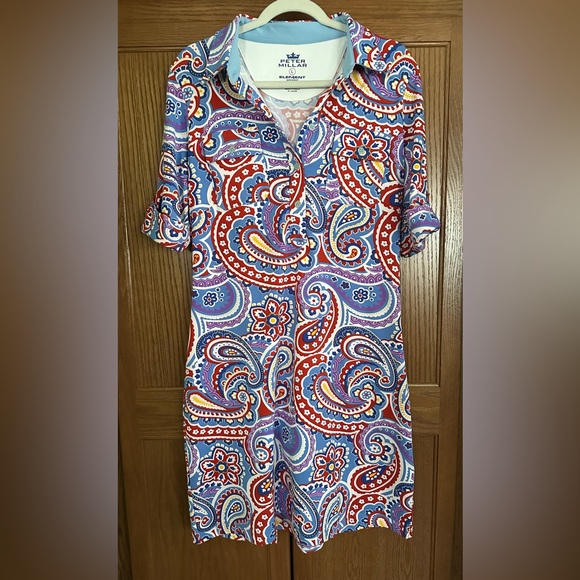 Peter Millar Element Wicking UPF 50 Paisley Athletic Dress - Picture 1 of 6